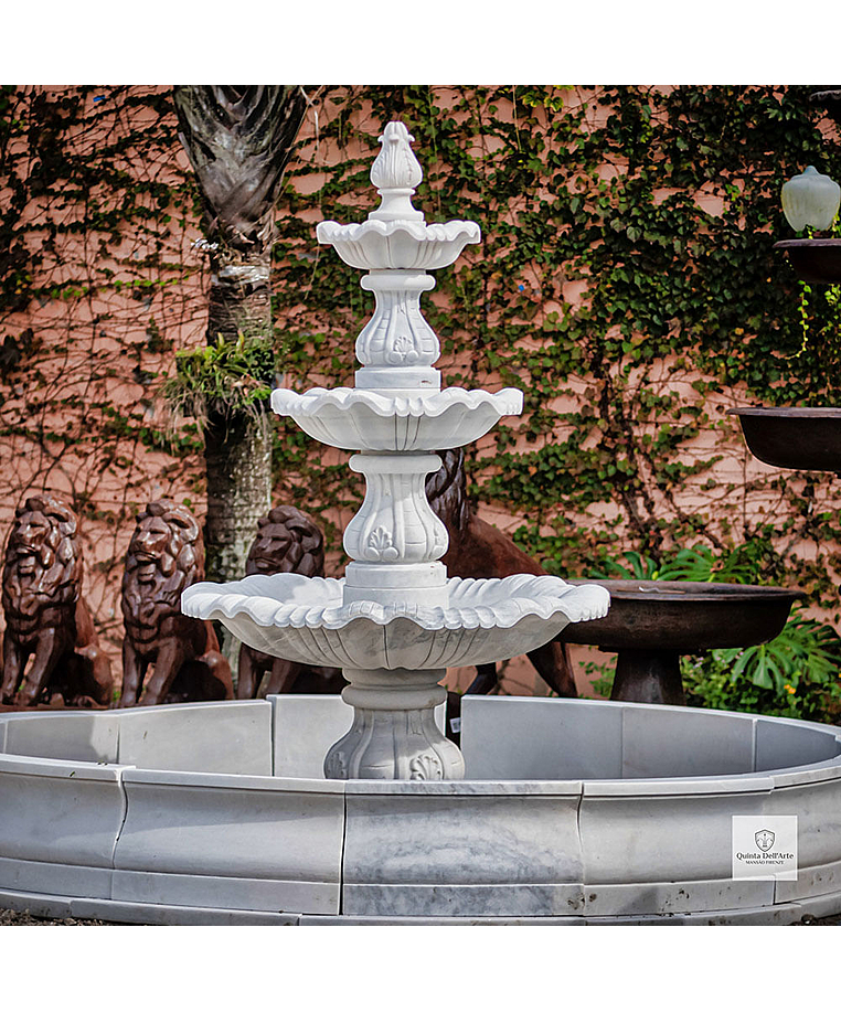 imagem do produto Chafariz 3 Pratos em M�rmore Branco 240cm - FMP224