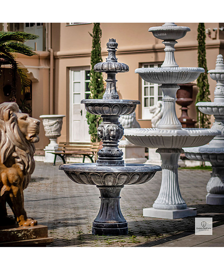 imagem do produto Chafariz 3 Pratos em M�rmore Preto 230cm - FMP220 Indicado para Jardins de Luxo