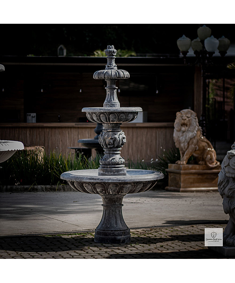 imagem do produto Chafariz 3 Pratos em M�rmore Preto 230cm - FMP220 Indicado para Jardins de Luxo