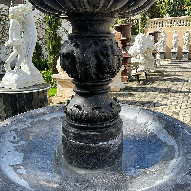 imagem do produto Chafariz 3 Pratos em M�rmore Preto Sem Lago 230cm - FMP220 Indicado para Jardins de Luxo
