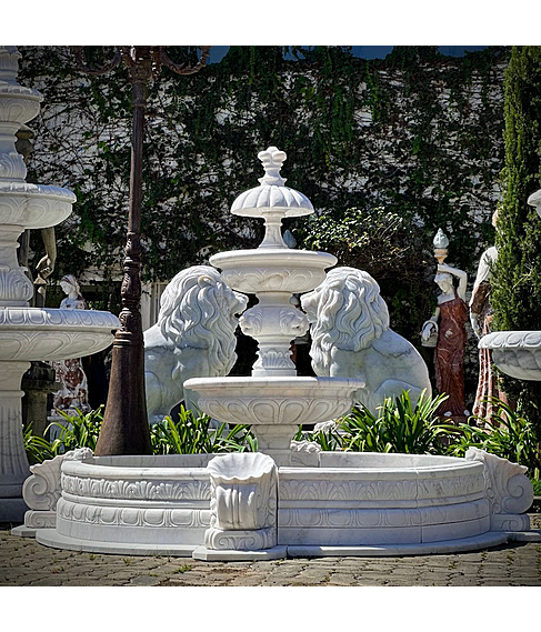 imagem de Chafariz 3 Pratos Mrmore Branco 180cm - FMP235