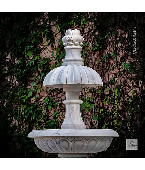 imagem de Chafariz 3 Pratos Mármore Branco 180cm - FMP235 Estilo Clássico e Refinado