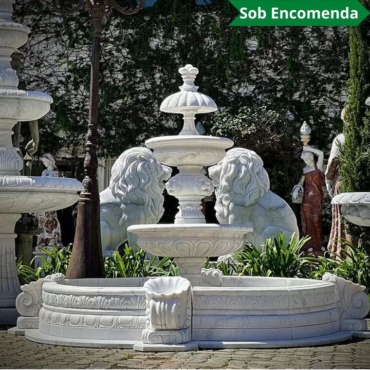 imagem do produto Chafariz 3 Pratos M�rmore Branco 180cm - FMP235 Estilo Cl�ssico e Refinado