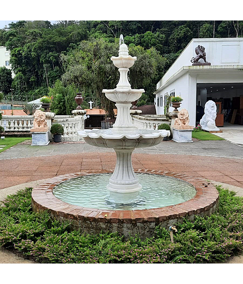 imagem de Chafariz 3 Pratos Mrmore Branco 200cm - FMP186