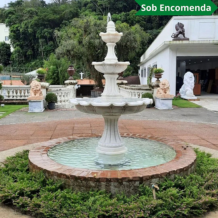 imagem do produto Chafariz 3 Pratos M�rmore Branco 200cm - FMP186 Destaque no Paisagismo