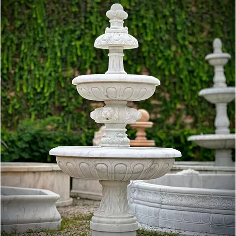imagem de Chafariz Andaluzia em Mármore Branco 165cm - FMP237 Paisagismo Clássico