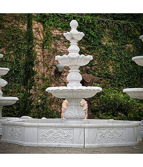 imagem de Chafariz Capri com Lago Mrmore Branco 230cm - FMP365