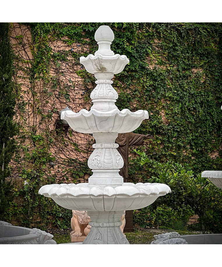 imagem do produto Chafariz Capri com Lago M�rmore Branco 230cm - FMP365 Paisagismo Cl�ssico