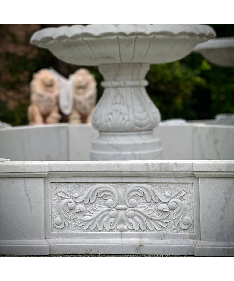 imagem do produto Chafariz Capri com Lago M�rmore Branco 230cm - FMP365 Paisagismo Cl�ssico