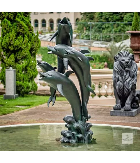 imagem de Chafariz de Bronze Dolphin Show 190cm FBZ399 | Luxo em São Paulo | Quinta DellArte