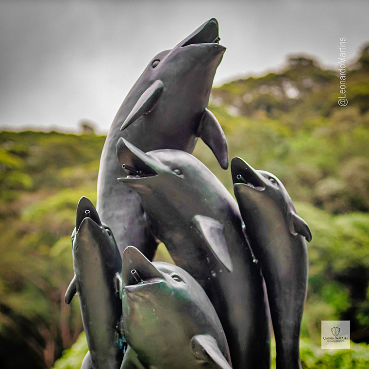 imagem do produto Chafariz de Bronze Dolphin Show 190cm - FBZ399 Luxo em S�o Paulo Quinta DellArte