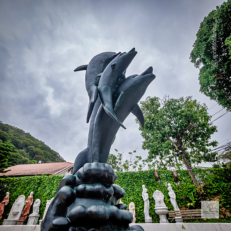 imagem do produto Chafariz de Bronze Dolphin Show 190cm - FBZ399 Luxo em S�o Paulo Quinta DellArte