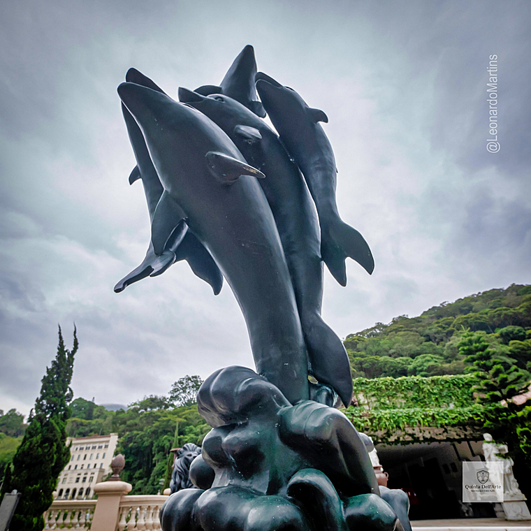 imagem do produto Chafariz de Bronze Dolphin Show 190cm - FBZ399 Luxo em S�o Paulo Quinta DellArte