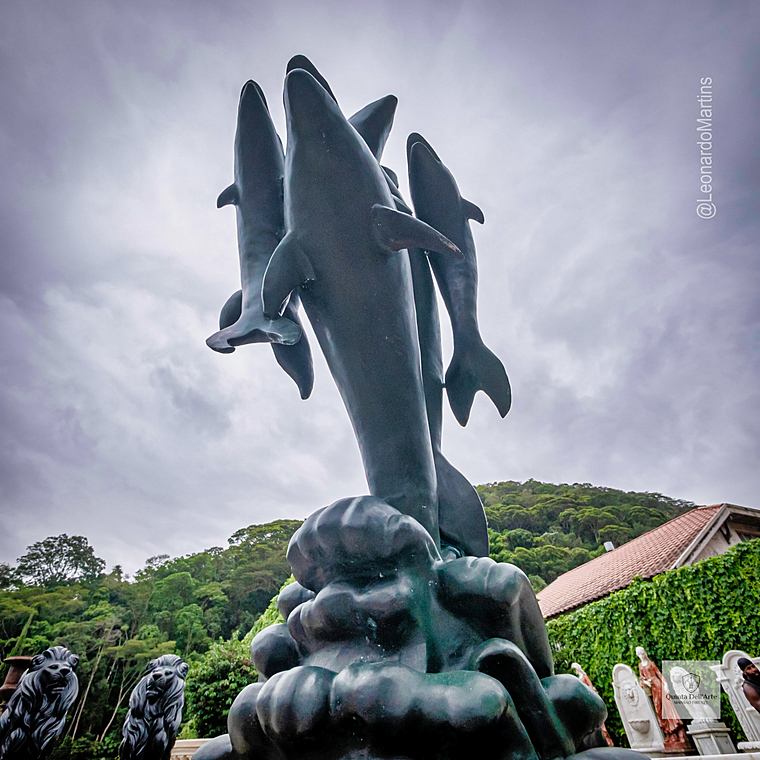 imagem do produto Chafariz de Bronze Dolphin Show 190cm - FBZ399 Luxo em S�o Paulo Quinta DellArte
