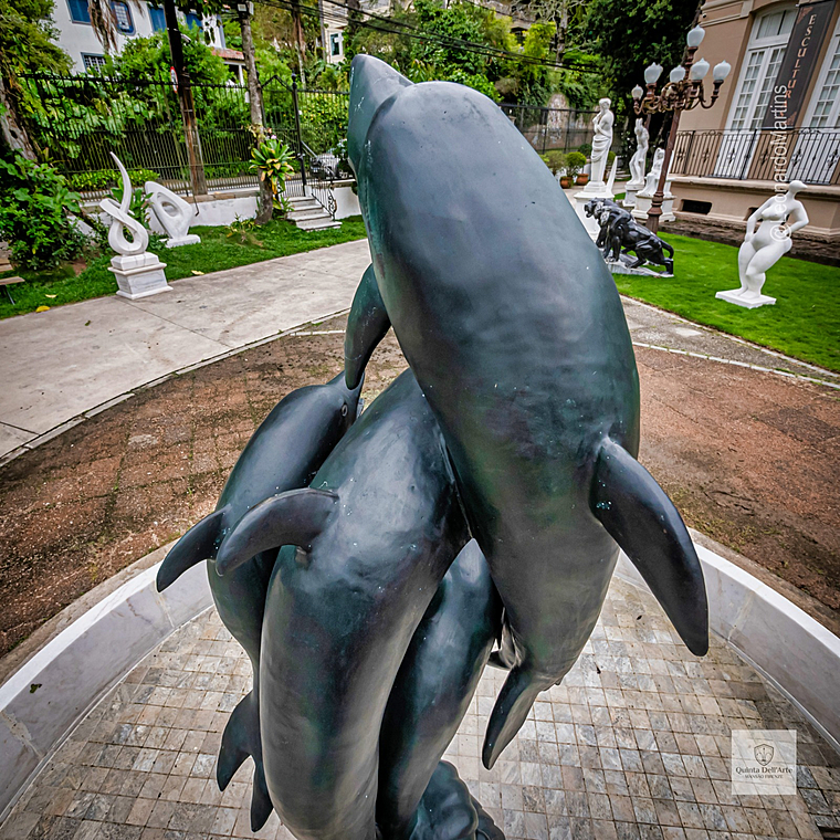 imagem do produto Chafariz de Bronze Dolphin Show 190cm - FBZ399 Luxo em S�o Paulo Quinta DellArte