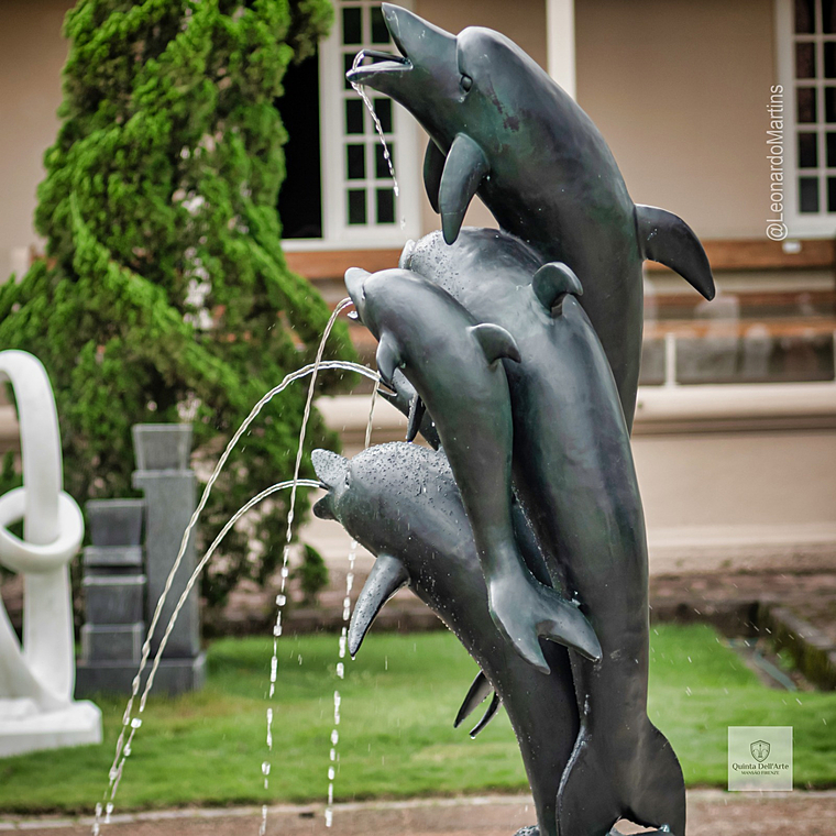 imagem do produto Chafariz de Bronze Dolphin Show 190cm - FBZ399 Luxo em S�o Paulo Quinta DellArte
