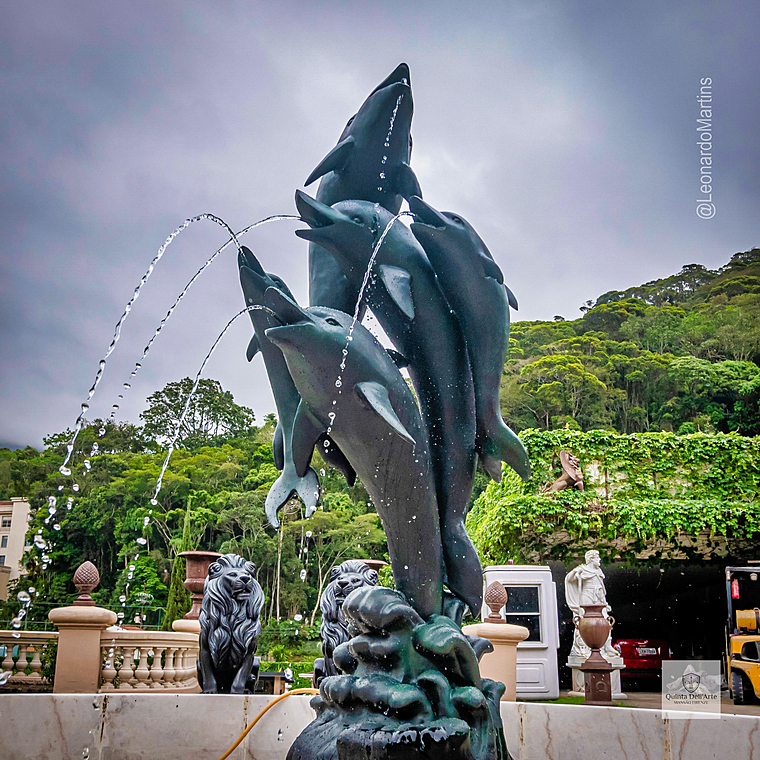 imagem do produto Chafariz de Bronze Dolphin Show 190cm - FBZ399 Luxo em S�o Paulo Quinta DellArte