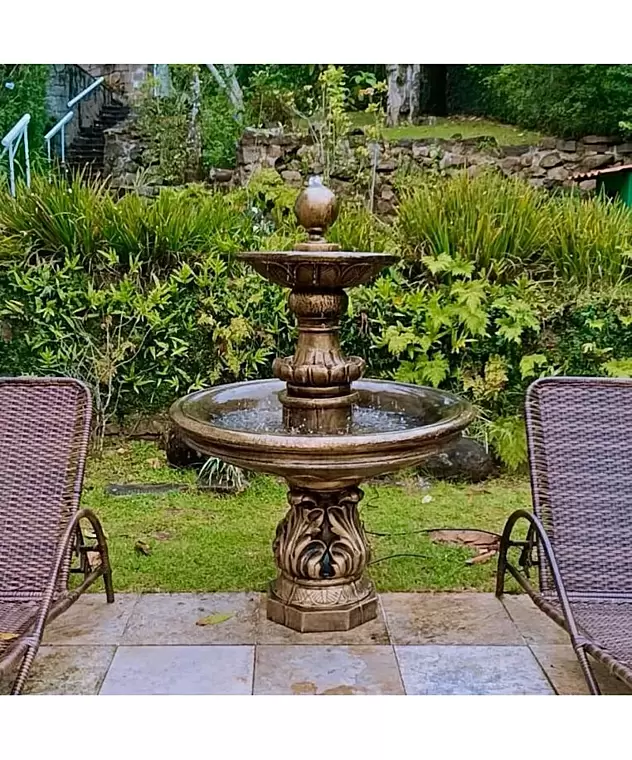 imagem do produto Chafariz de Cimento 2 Pratos Barbania 150cm - FC005 Fonte para Jardins