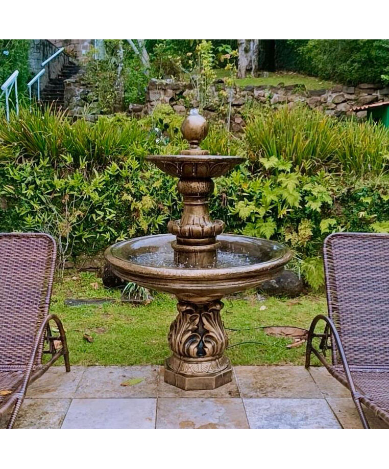 imagem do produto Chafariz de Cimento 2 Pratos Barbania 150cm - FC005PD Design Cl�ssico para Paisagismo