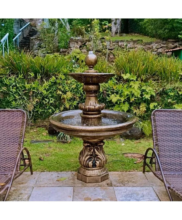 imagem do produto Chafariz de Cimento 2 Pratos Barbania 150cm - FC005PD Design Cl�ssico para Paisagismo