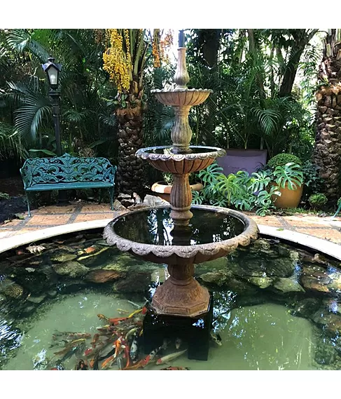 imagem de Chafariz de Ferro Fundido 3 Pratos Quinta DellArte 230cm - FF154 Elegância para Jardins 