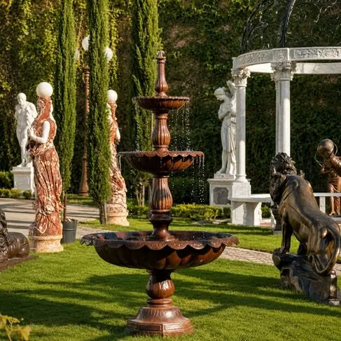 imagem de Chafariz de Ferro Fundido 3 Pratos Quinta DellArte 230cm - FF154 Elegância para Jardins 
