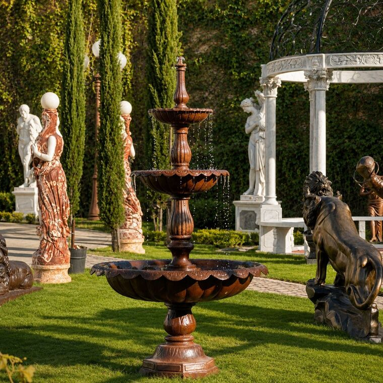 imagem do produto Chafariz de Ferro Fundido 3 Pratos Quinta DellArte 230cm - FF154 Eleg�ncia para Jardins 