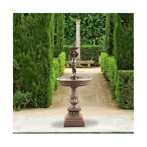 imagem de Chafariz de Ferro Fundido Anjo Para Jardim 195cm - FF016 Elegância Monumental