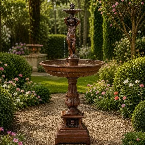 imagem de Chafariz de Ferro Fundido Anjo Para Jardim 195cm - FF016 Elegância Monumental