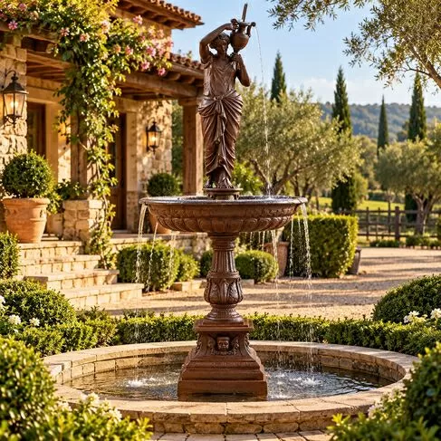 imagem de Chafariz de Ferro Fundido Jardim Deusa 200cm - FF017 Destaque Escultural