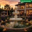 imagem do produto Chafariz de Jardim 2 Pratos em M�rmore Branco 240cm - FMP356 Estilo Europeu