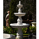 imagem do produto Chafariz de Jardim 2 Pratos em M�rmore Branco 240cm - FMP356 Estilo Europeu