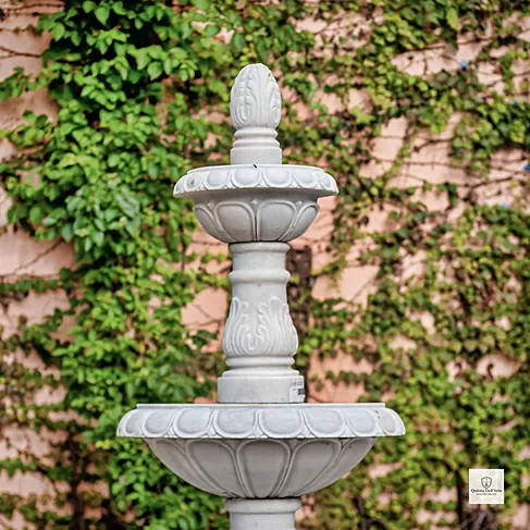 imagem de Chafariz de Jardim Luxo 3 Pratos Mármore Branco 250cm - FMP196