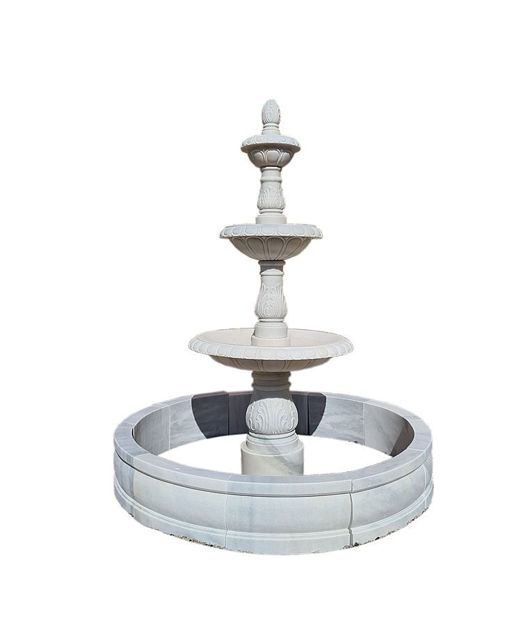 imagem do produto Chafariz de Jardim Luxo 3 Pratos M�rmore Branco 250cm - FMP196