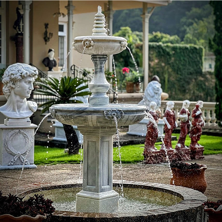 imagem do produto Chafariz de M�rmore Alhambra 2 pratos com Lago 280cm - FMP225