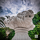 imagem do produto Chafariz de M�rmore Branco com 2 pratos e Lago - FMP353 230cm Altura