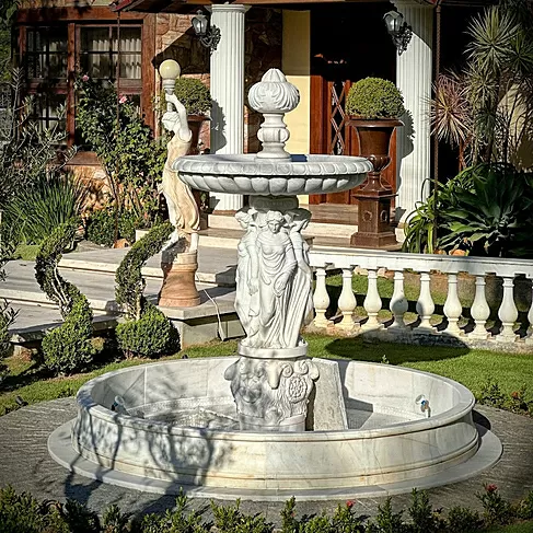 imagem de Chafariz de Marmore Escultura com Lago 200cm - FMP192 Alto Padrão