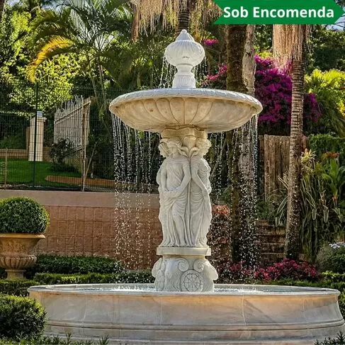 imagem de Chafariz de Marmore Escultura com Lago 200cm - FMP192 Alto Padrão