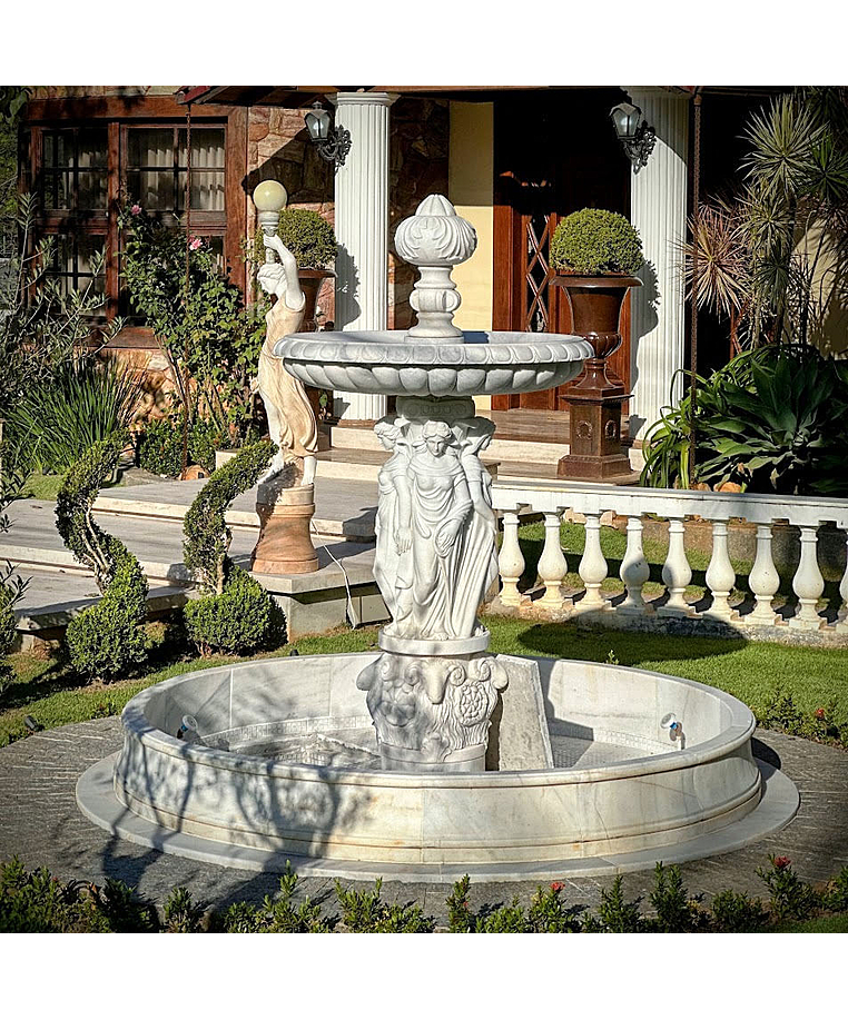 imagem do produto Chafariz de Marmore Escultura com Lago 200cm - FMP192 Alto Padr�o