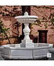 imagem do produto Chafariz de Marmore Granada 1 Prato com Lago 120cm - FMP226 Destaque no Jardim