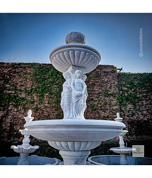 imagem de Chafariz de Mármore Monumental Quatro Estações com Lago 350cm  - FMP350