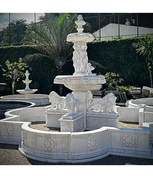imagem de Chafariz de Mármore Versalles com Lago 320cm - FMP374 Elegância e Sofisticação