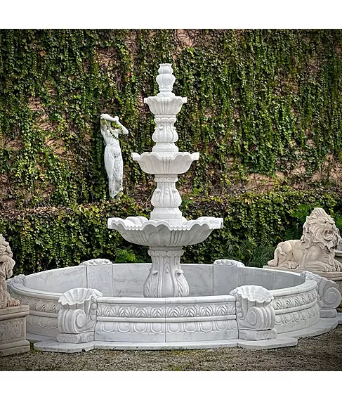 imagem de Chafariz Domus Mármore Branco 200cm - FMP392 | Estilo Clássico