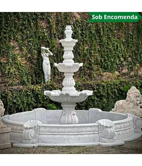imagem de Chafariz Domus Mármore Branco 200cm - FMP392 | Estilo Clássico