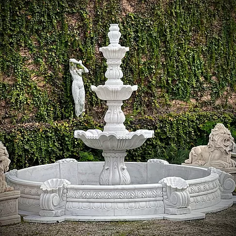 imagem de Chafariz Domus Mármore Branco 200cm - FMP392 Estilo Clássico