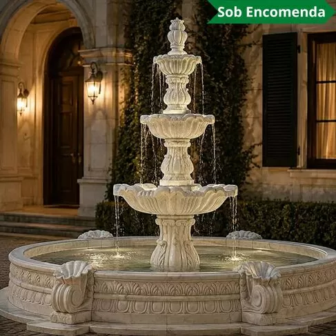 imagem de Chafariz Domus Mármore Branco 200cm - FMP392 Estilo Clássico
