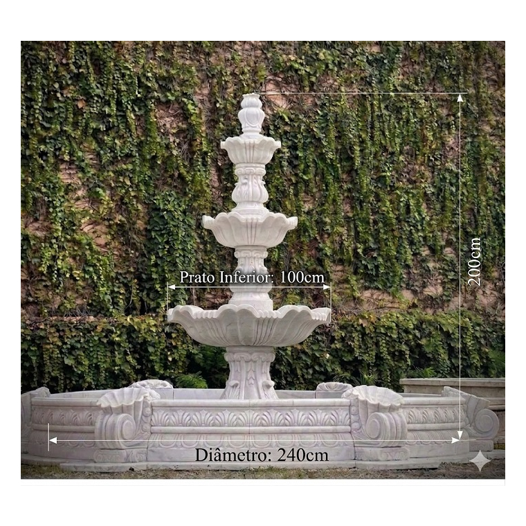 imagem do produto Chafariz Domus M�rmore Branco 200cm - FMP392 Estilo Cl�ssico