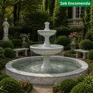 imagem do produto Chafariz Elegante em M�rmore Branco para Jardins Cl�ssicos - FMP222