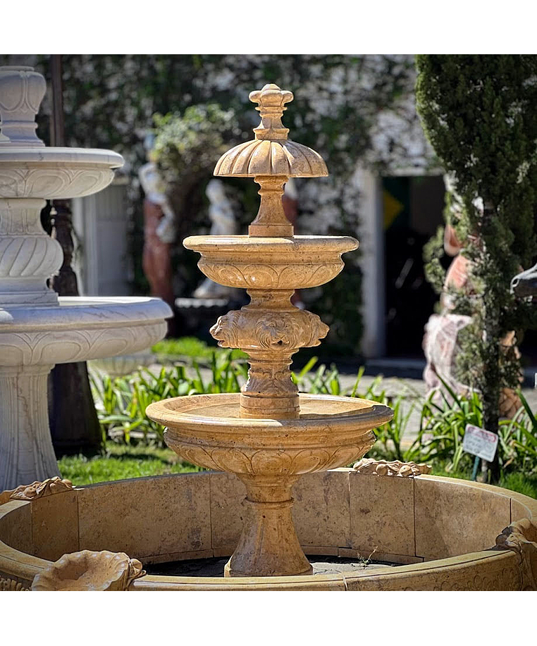imagem do produto Chafariz Eleganza M�rmore Amarelo com Lago 180cm - FMP377 Paisagismo Cl�ssico