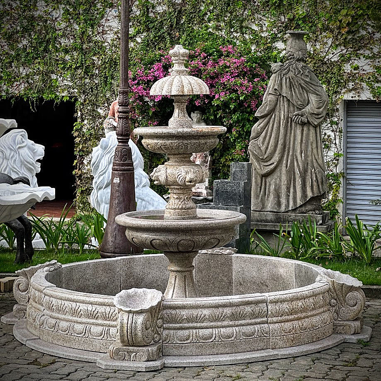imagem do produto Chafariz Eleganza M�rmore Granito com Lago 180cm - FMP378 Design Cl�ssico para Jardins